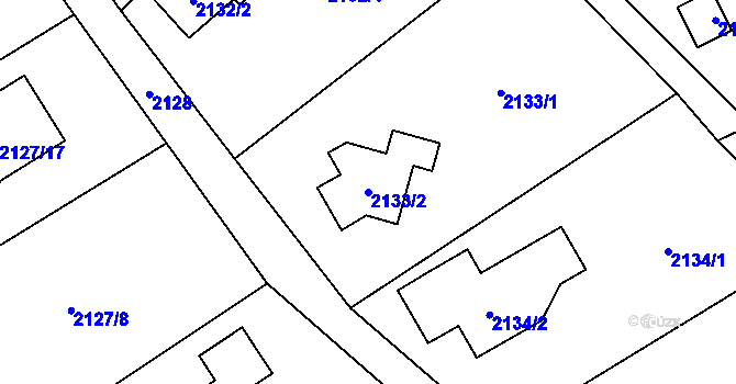 Parcela st. 2133/2 v KÚ Bludovice, Katastrální mapa