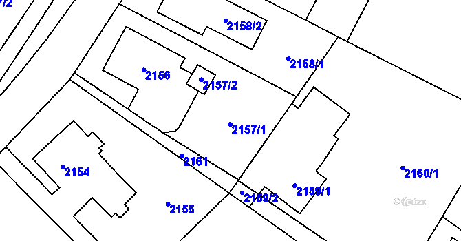 Parcela st. 2157 v KÚ Bludovice, Katastrální mapa