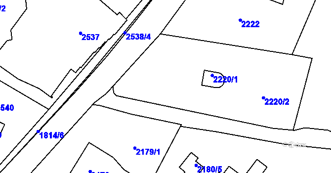 Parcela st. 2220/2 v KÚ Bludovice, Katastrální mapa