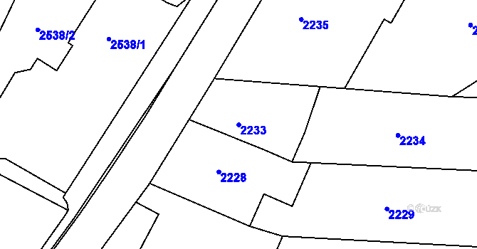 Parcela st. 2233 v KÚ Bludovice, Katastrální mapa