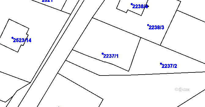 Parcela st. 2237/1 v KÚ Bludovice, Katastrální mapa