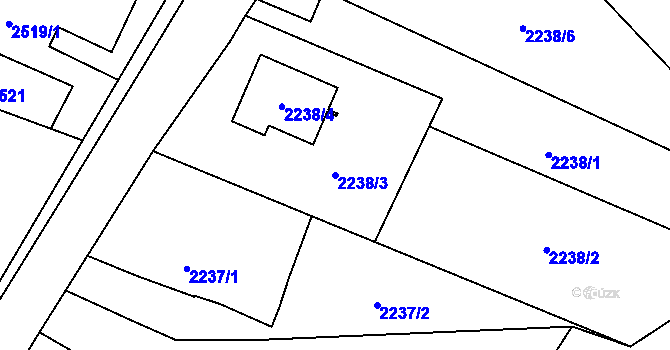 Parcela st. 2238/3 v KÚ Bludovice, Katastrální mapa