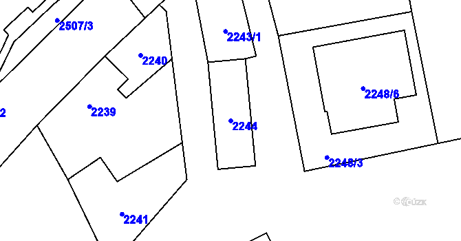 Parcela st. 2244 v KÚ Bludovice, Katastrální mapa
