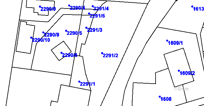 Parcela st. 2291/2 v KÚ Bludovice, Katastrální mapa