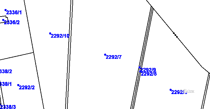 Parcela st. 2292/7 v KÚ Bludovice, Katastrální mapa