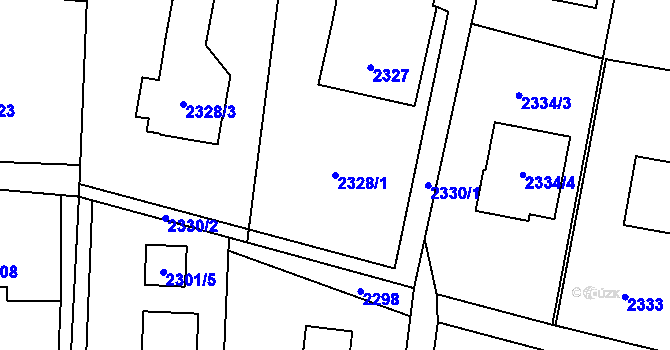Parcela st. 2328/1 v KÚ Bludovice, Katastrální mapa