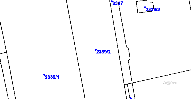 Parcela st. 2339/2 v KÚ Bludovice, Katastrální mapa