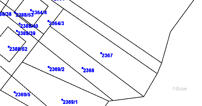 Parcela st. 2367 v KÚ Bludovice, Katastrální mapa