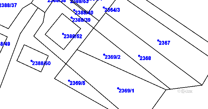 Parcela st. 2369/2 v KÚ Bludovice, Katastrální mapa