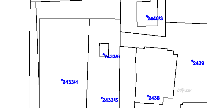 Parcela st. 2433/6 v KÚ Bludovice, Katastrální mapa