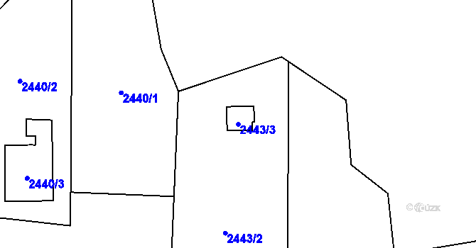 Parcela st. 2443/3 v KÚ Bludovice, Katastrální mapa