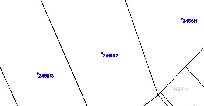 Parcela st. 2466/2 v KÚ Bludovice, Katastrální mapa