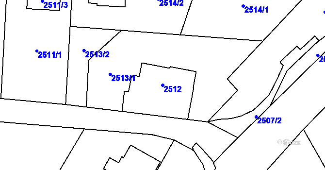 Parcela st. 2512 v KÚ Bludovice, Katastrální mapa