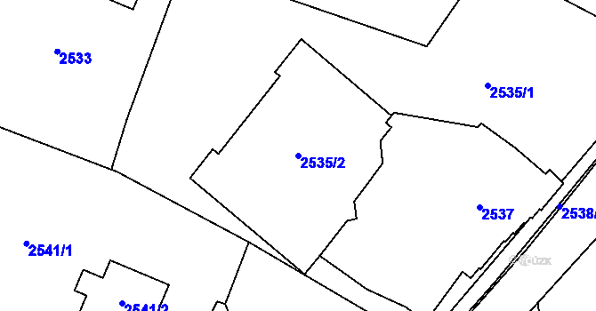 Parcela st. 2535/2 v KÚ Bludovice, Katastrální mapa
