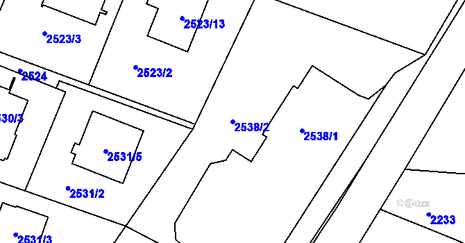 Parcela st. 2538/2 v KÚ Bludovice, Katastrální mapa