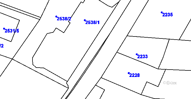 Parcela st. 2538/3 v KÚ Bludovice, Katastrální mapa