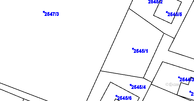 Parcela st. 2547/4 v KÚ Bludovice, Katastrální mapa