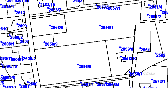 Parcela st. 2658 v KÚ Bludovice, Katastrální mapa