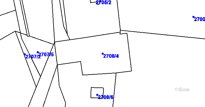Parcela st. 2708/4 v KÚ Bludovice, Katastrální mapa