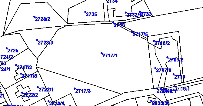 Parcela st. 2717/1 v KÚ Bludovice, Katastrální mapa