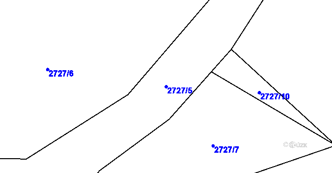 Parcela st. 2727/5 v KÚ Bludovice, Katastrální mapa