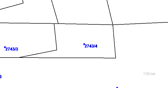 Parcela st. 2743/4 v KÚ Bludovice, Katastrální mapa
