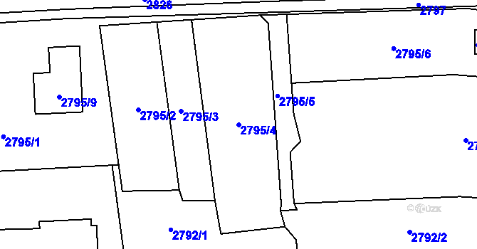 Parcela st. 2795/4 v KÚ Bludovice, Katastrální mapa