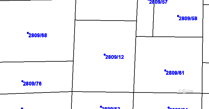 Parcela st. 2809/12 v KÚ Bludovice, Katastrální mapa