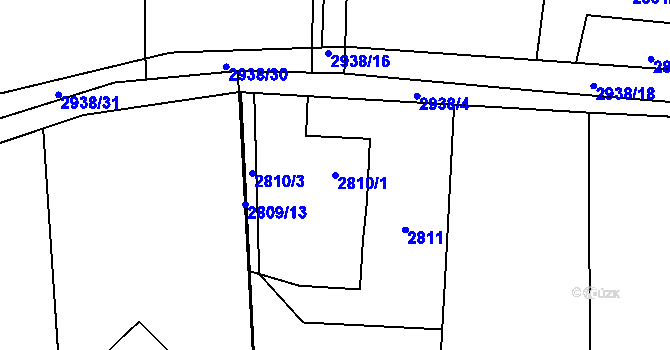 Parcela st. 2810/1 v KÚ Bludovice, Katastrální mapa