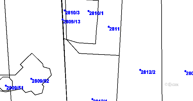 Parcela st. 2812/4 v KÚ Bludovice, Katastrální mapa