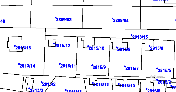 Parcela st. 2815/10 v KÚ Bludovice, Katastrální mapa