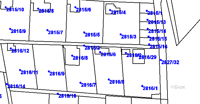 Parcela st. 2816/6 v KÚ Bludovice, Katastrální mapa