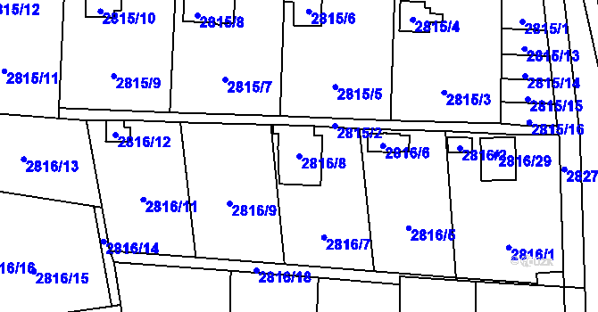 Parcela st. 2816/8 v KÚ Bludovice, Katastrální mapa