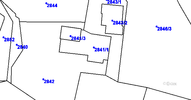Parcela st. 2841 v KÚ Bludovice, Katastrální mapa