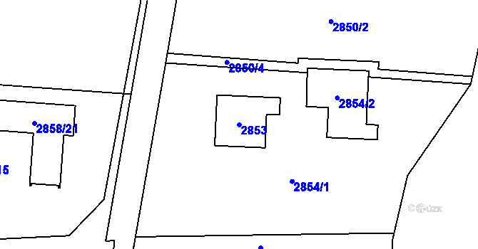 Parcela st. 2853 v KÚ Bludovice, Katastrální mapa