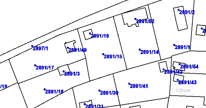 Parcela st. 2891/15 v KÚ Bludovice, Katastrální mapa