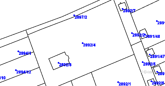 Parcela st. 2892/4 v KÚ Bludovice, Katastrální mapa