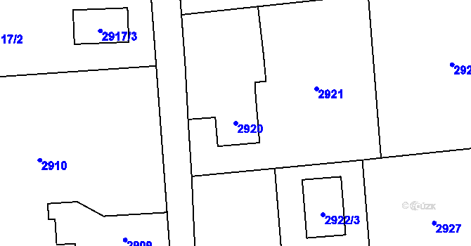 Parcela st. 2920 v KÚ Bludovice, Katastrální mapa