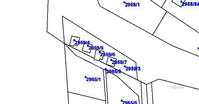 Parcela st. 2959/6 v KÚ Bludovice, Katastrální mapa