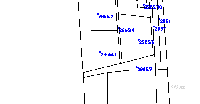 Parcela st. 2965/3 v KÚ Bludovice, Katastrální mapa