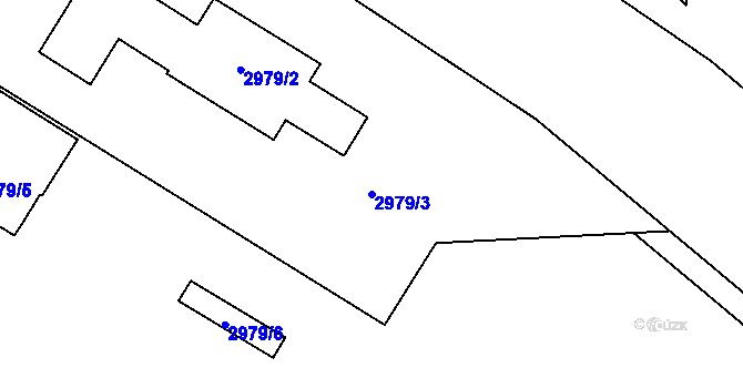 Parcela st. 2979/3 v KÚ Bludovice, Katastrální mapa