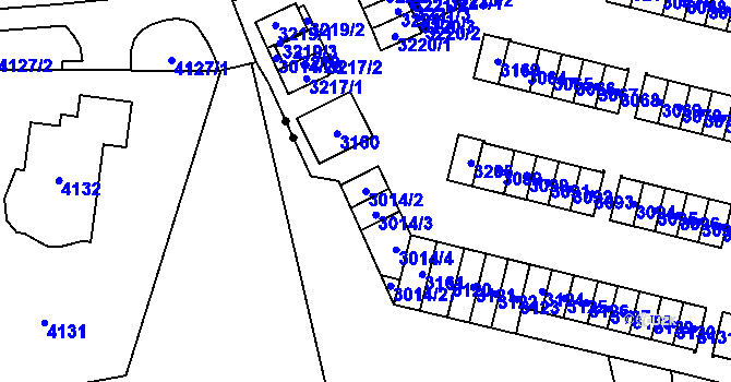 Parcela st. 3014/2 v KÚ Bludovice, Katastrální mapa