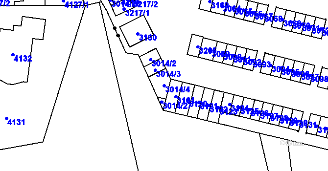 Parcela st. 3014/4 v KÚ Bludovice, Katastrální mapa