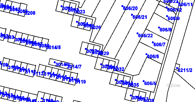 Parcela st. 3029 v KÚ Bludovice, Katastrální mapa
