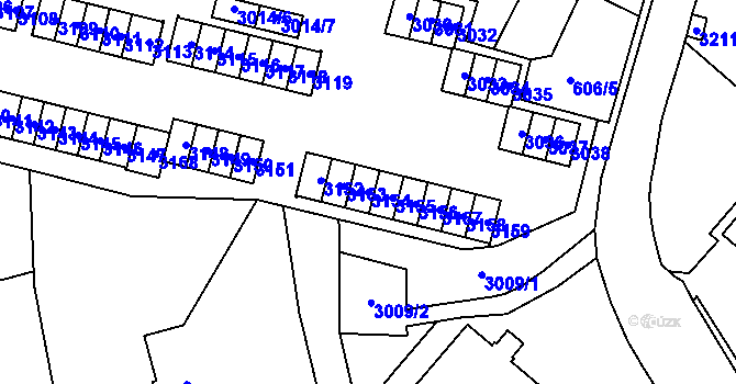 Parcela st. 3154 v KÚ Bludovice, Katastrální mapa