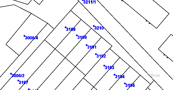 Parcela st. 3191 v KÚ Bludovice, Katastrální mapa