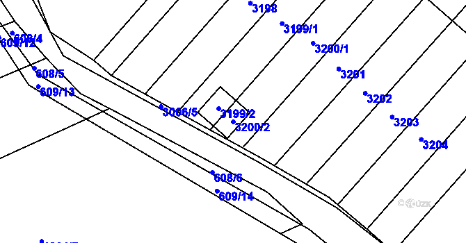 Parcela st. 3200/2 v KÚ Bludovice, Katastrální mapa