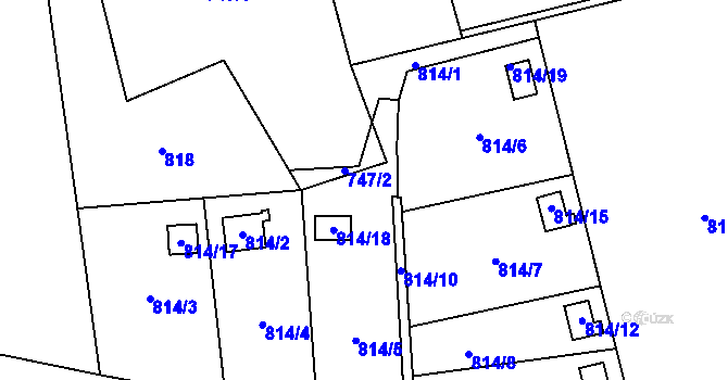 Parcela st. 814/11 v KÚ Bludovice, Katastrální mapa