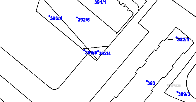 Parcela st. 392/4 v KÚ Bludovice, Katastrální mapa