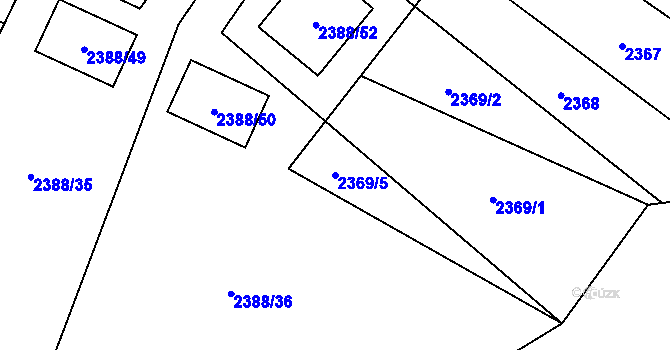 Parcela st. 2369/5 v KÚ Bludovice, Katastrální mapa